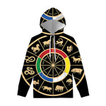 Chinese Zodiac Calendar Wheel Print Pullover Hoodie