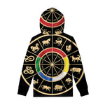 Chinese Zodiac Calendar Wheel Print Pullover Hoodie
