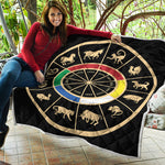 Chinese Zodiac Calendar Wheel Print Quilt