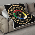 Chinese Zodiac Calendar Wheel Print Quilt