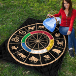 Chinese Zodiac Calendar Wheel Print Quilt