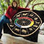 Chinese Zodiac Calendar Wheel Print Quilt