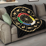 Chinese Zodiac Calendar Wheel Print Quilt