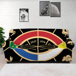 Chinese Zodiac Calendar Wheel Print Sofa Cover