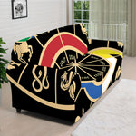 Chinese Zodiac Calendar Wheel Print Sofa Cover