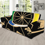 Chinese Zodiac Calendar Wheel Print Sofa Slipcover