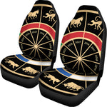Chinese Zodiac Calendar Wheel Print Universal Fit Car Seat Covers