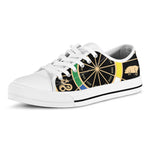 Chinese Zodiac Calendar Wheel Print White Low Top Shoes