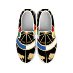 Chinese Zodiac Calendar Wheel Print White Slip On Shoes