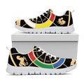 Chinese Zodiac Calendar Wheel Print White Running Shoes