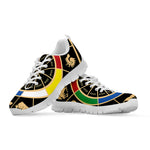 Chinese Zodiac Calendar Wheel Print White Sneakers