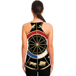 Chinese Zodiac Calendar Wheel Print Women's Racerback Tank Top