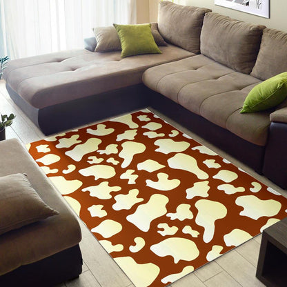 Chocolate And Milk Cow Print Area Rug GearFrost