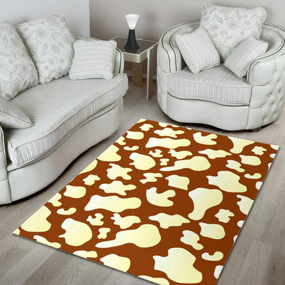 Chocolate And Milk Cow Print Area Rug GearFrost