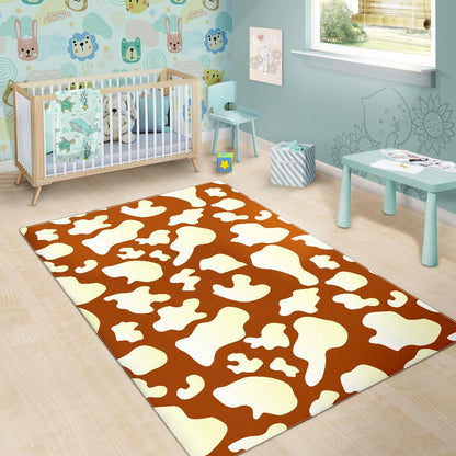 Chocolate And Milk Cow Print Area Rug GearFrost