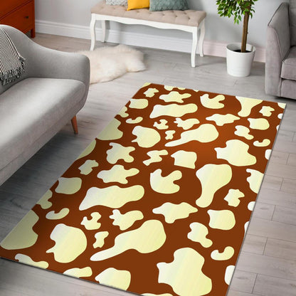 Chocolate And Milk Cow Print Area Rug GearFrost