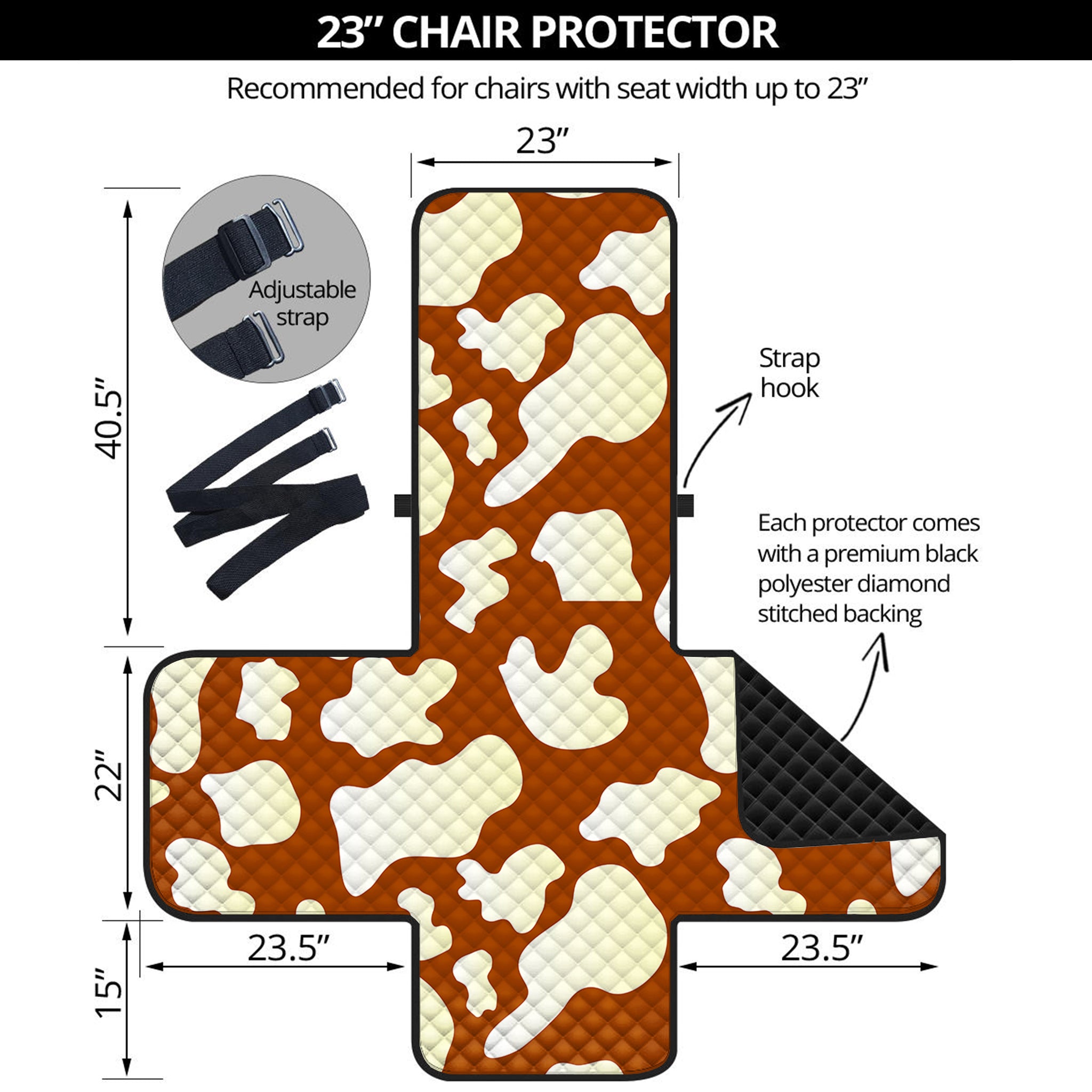 Chocolate And Milk Cow Print Armchair Protector