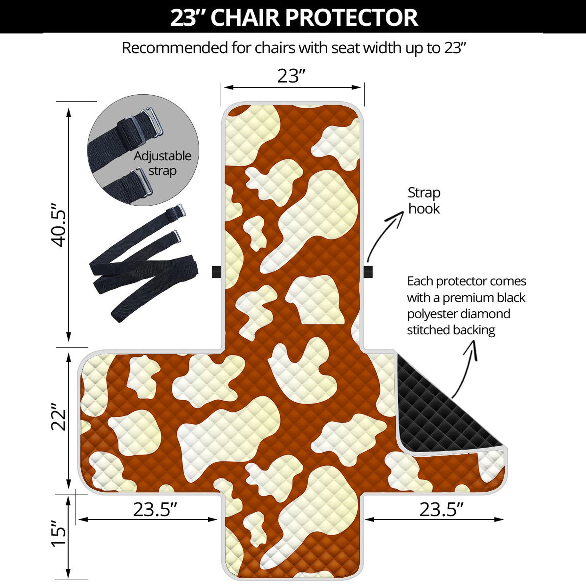 Chocolate And Milk Cow Print Armchair Protector