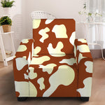 Chocolate And Milk Cow Print Armchair Slipcover