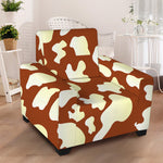 Chocolate And Milk Cow Print Armchair Slipcover