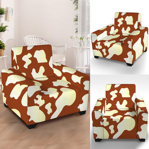 Chocolate And Milk Cow Print Armchair Slipcover