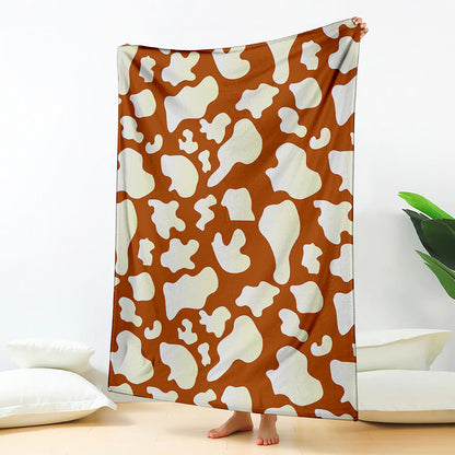 Chocolate And Milk Cow Print Blanket