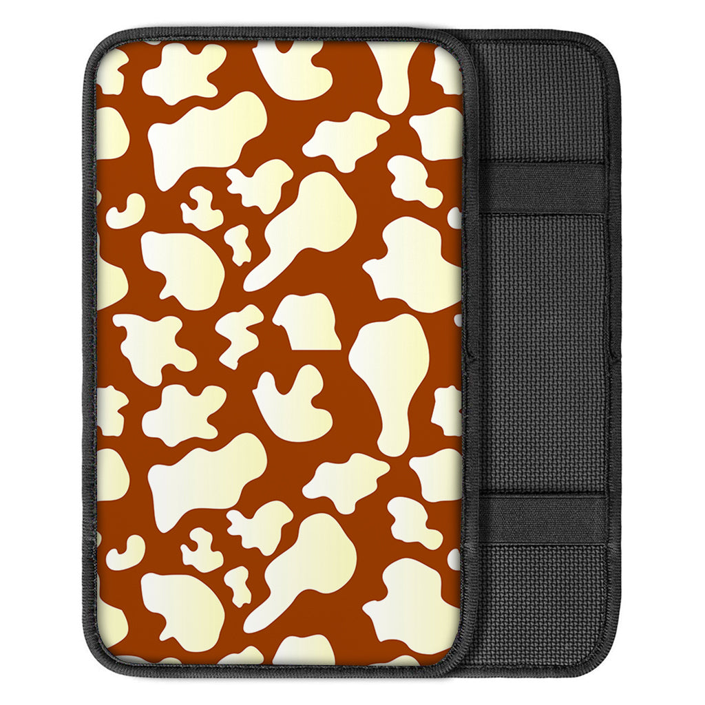 Chocolate And Milk Cow Print Car Center Console Cover