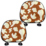 Chocolate And Milk Cow Print Car Headrest Covers