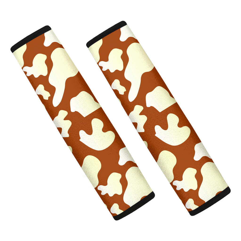 Chocolate And Milk Cow Print Car Seat Belt Covers