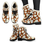 Chocolate And Milk Cow Print Comfy Boots GearFrost