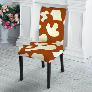 Chocolate And Milk Cow Print Dining Chair Slipcover