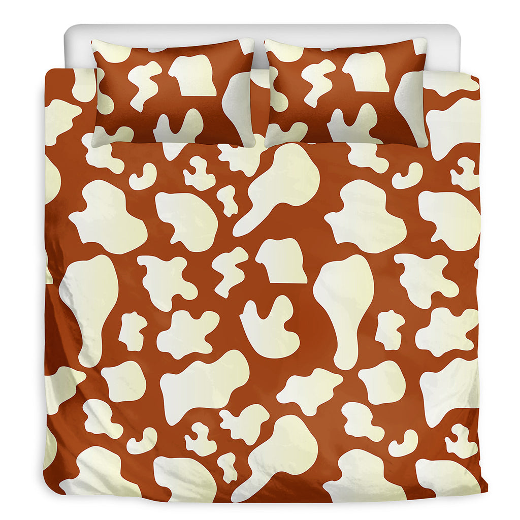 Chocolate And Milk Cow Print Duvet Cover Bedding Set