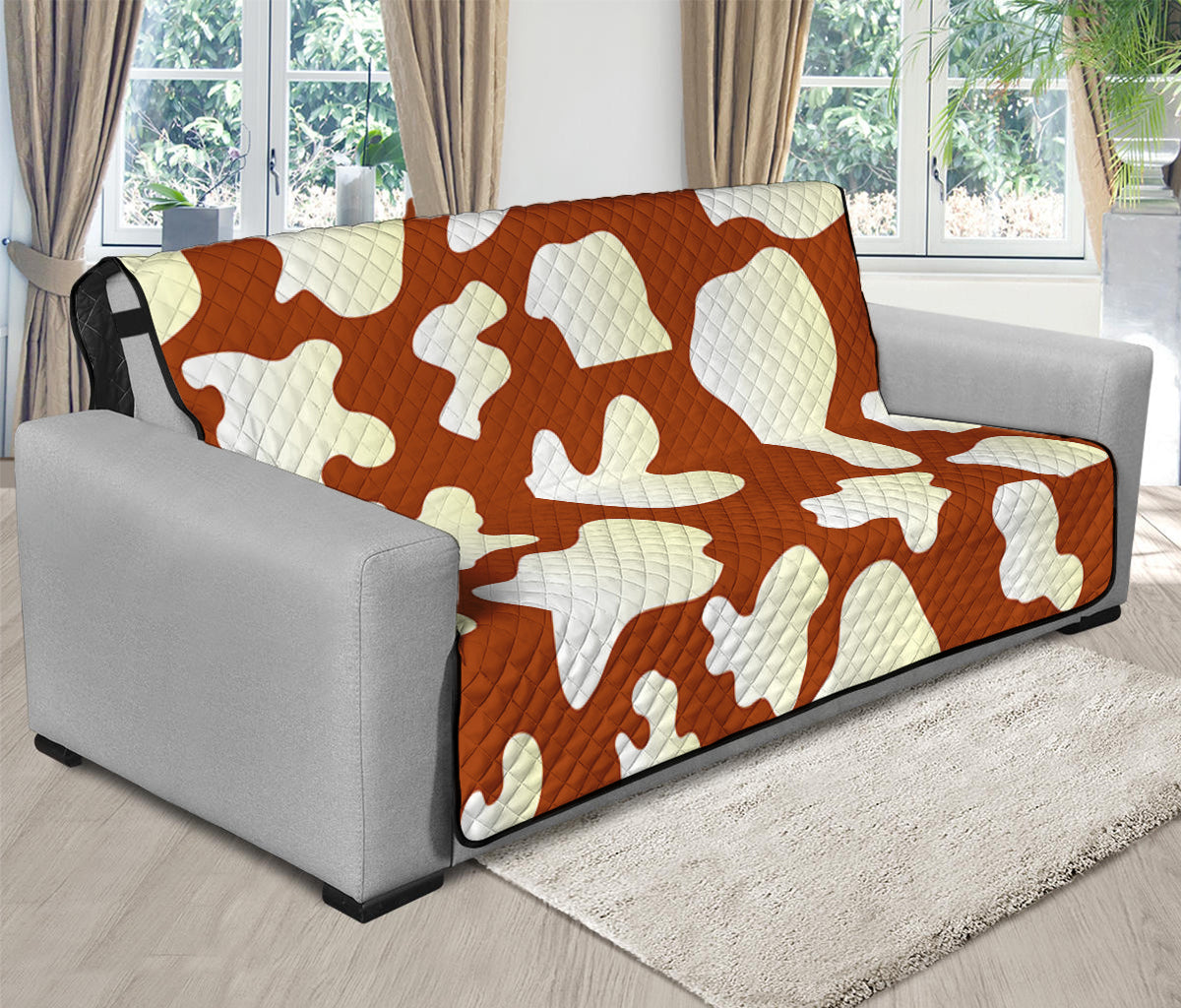 Chocolate And Milk Cow Print Futon Protector