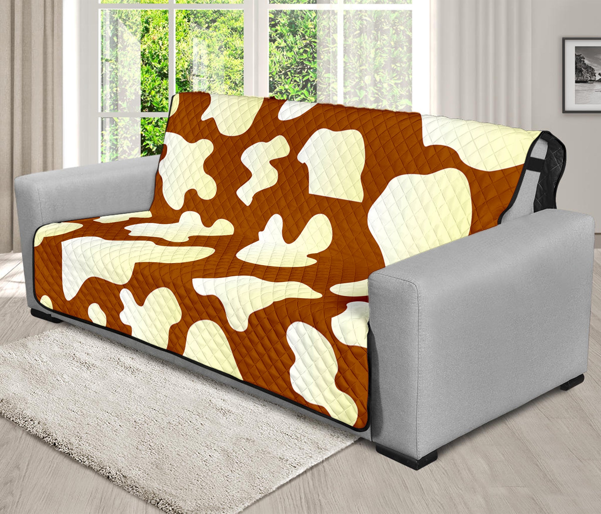 Chocolate And Milk Cow Print Futon Protector