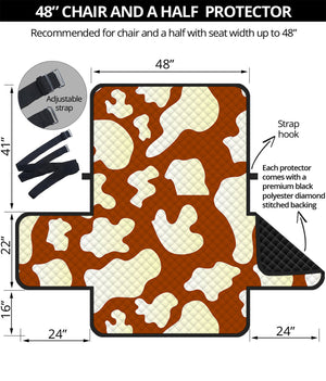 Chocolate And Milk Cow Print Half Sofa Protector