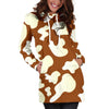 Chocolate And Milk Cow Print Hoodie Dress GearFrost