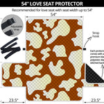 Chocolate And Milk Cow Print Loveseat Protector