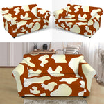 Chocolate And Milk Cow Print Loveseat Slipcover