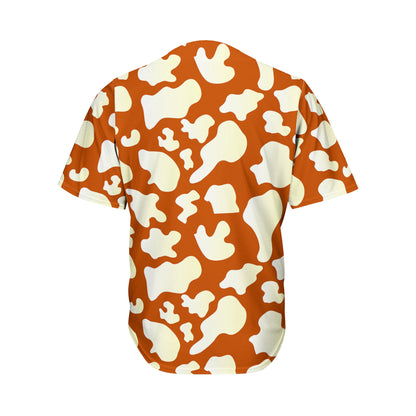 Chocolate And Milk Cow Print Men's Baseball Jersey