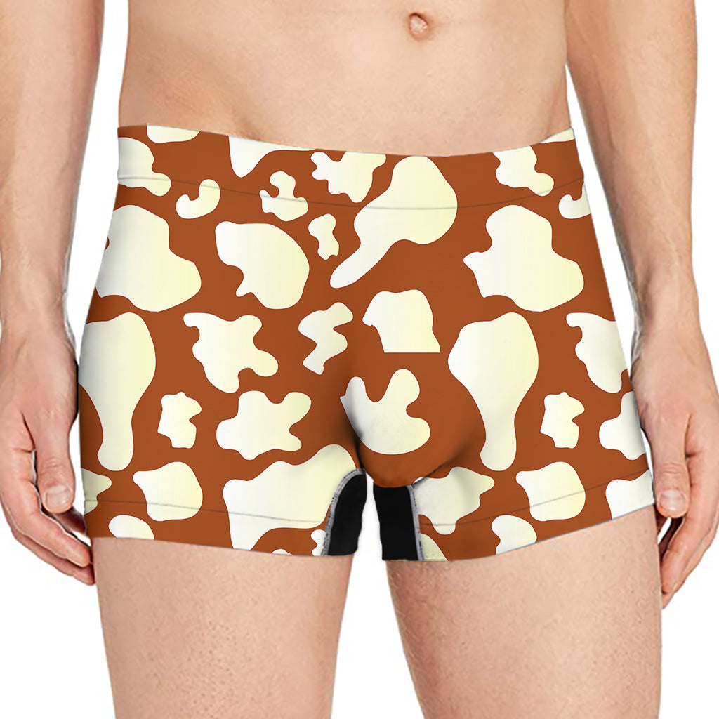 Chocolate And Milk Cow Print Men's Boxer Briefs