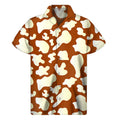 Chocolate And Milk Cow Print Men's Short Sleeve Shirt