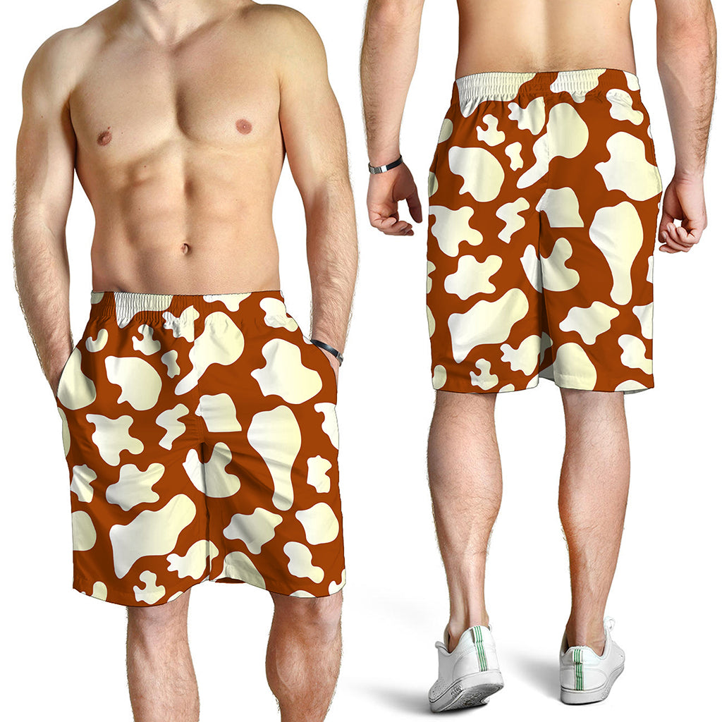 Chocolate And Milk Cow Print Men's Shorts