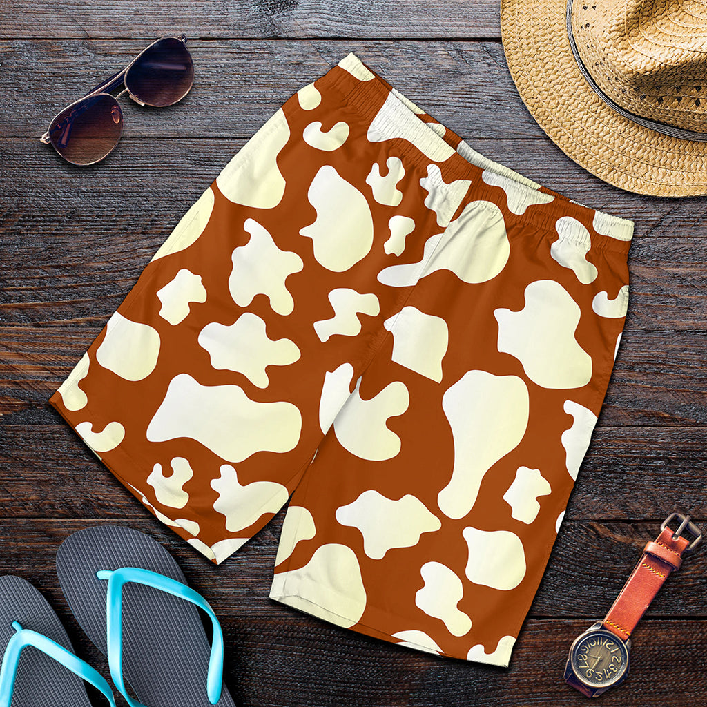 Chocolate And Milk Cow Print Men's Shorts