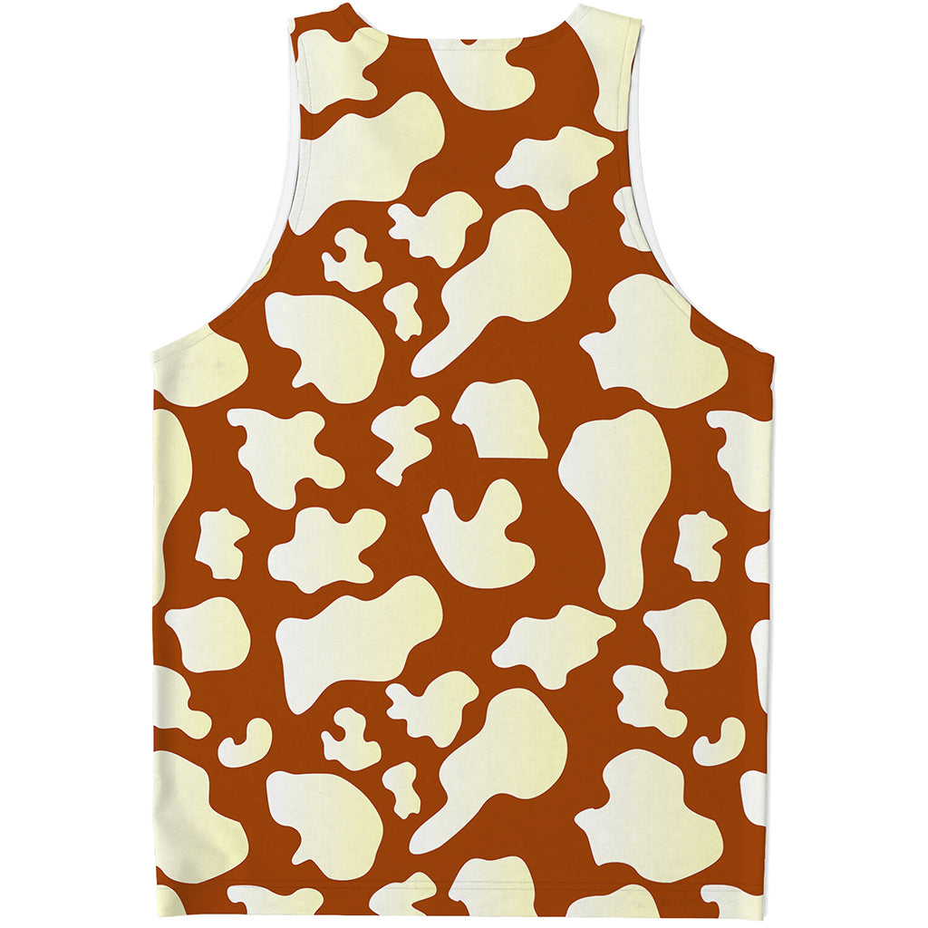 Chocolate And Milk Cow Print Men's Tank Top