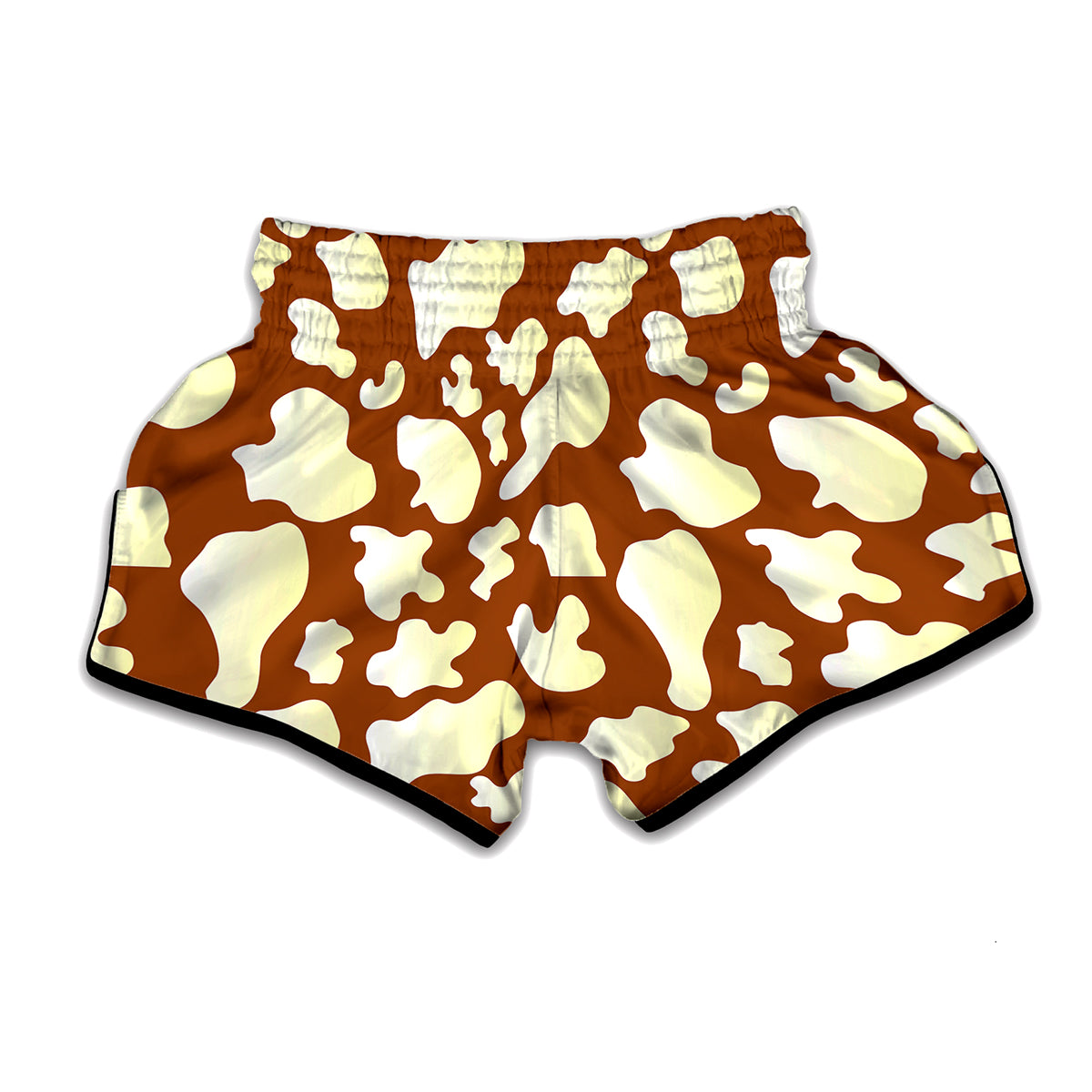 Chocolate And Milk Cow Print Muay Thai Boxing Shorts