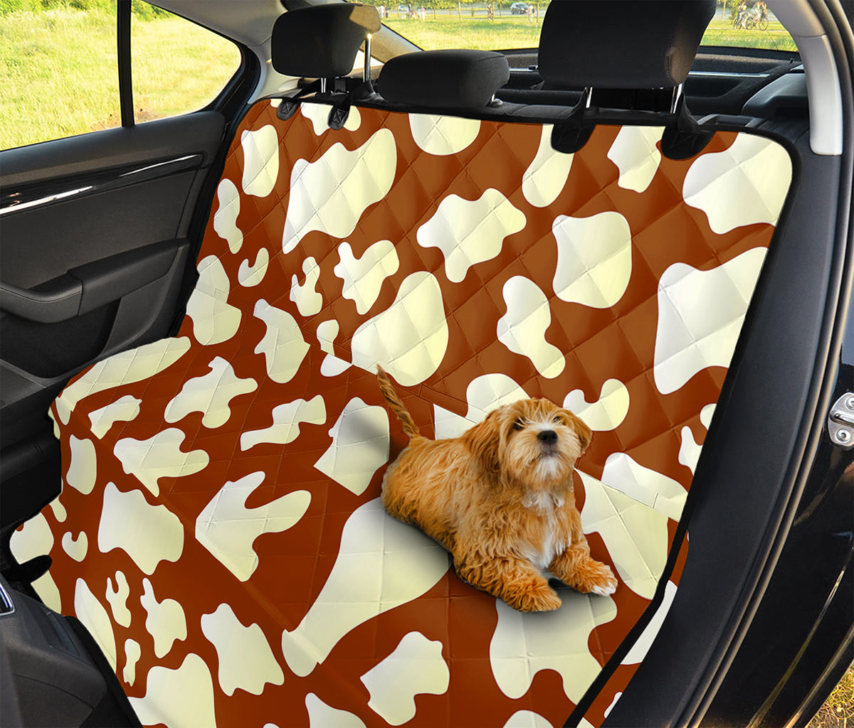 Chocolate And Milk Cow Print Pet Car Back Seat Cover