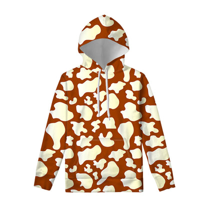 Chocolate And Milk Cow Print Pullover Hoodie