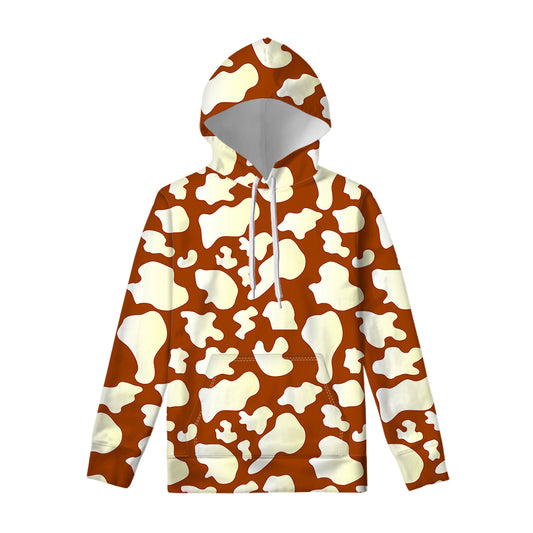 Chocolate And Milk Cow Print Pullover Hoodie