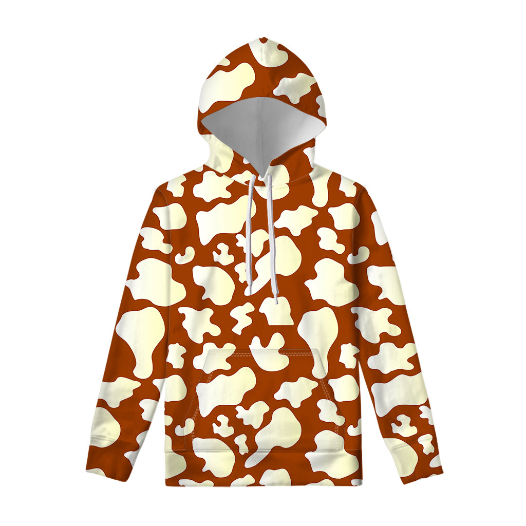 Chocolate And Milk Cow Print Pullover Hoodie