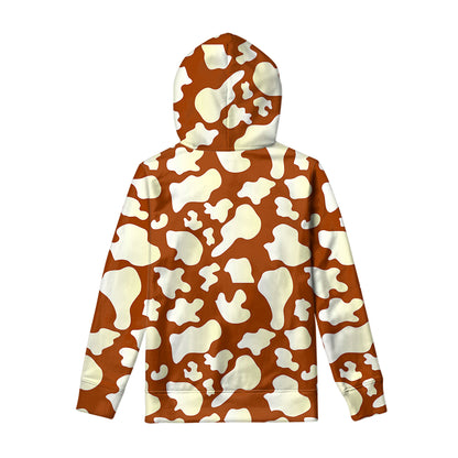 Chocolate And Milk Cow Print Pullover Hoodie